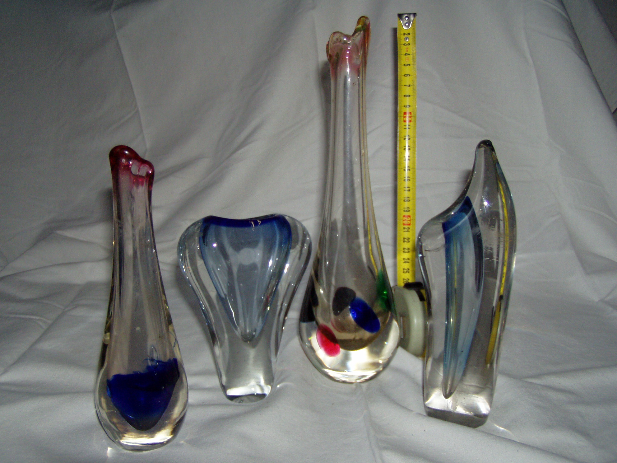 Vázy hutní sklo 50. léta